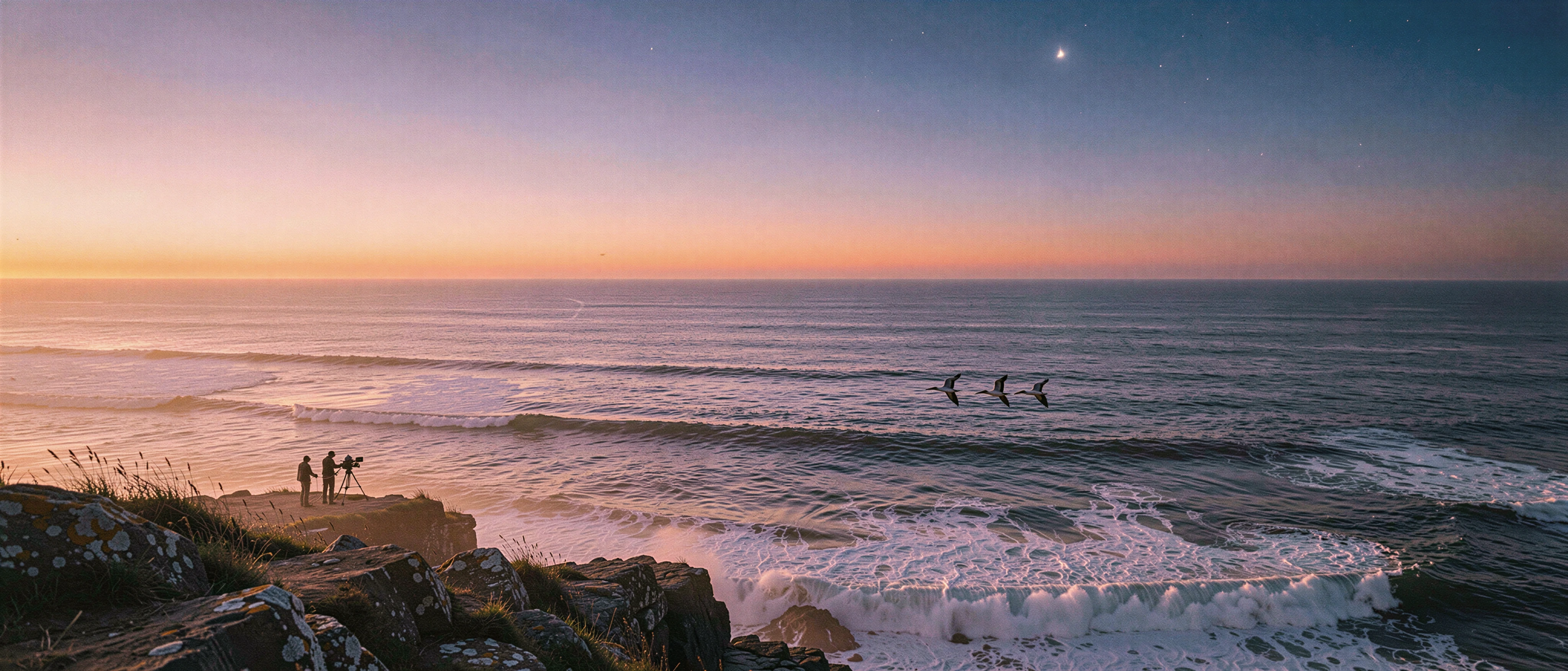 Concept still — coastal cliff at dusk