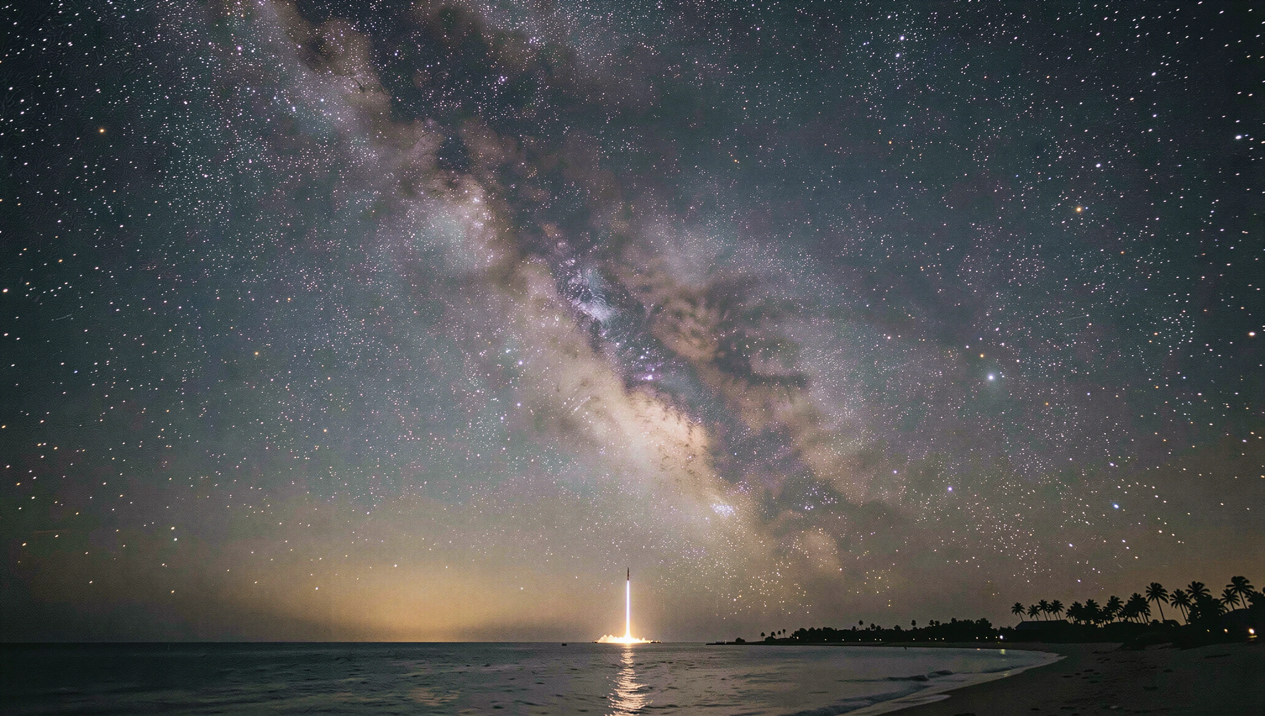 Concept still — Mars mission under the Milky Way